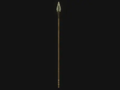 Medieval Spear PBR  with LODs Low-poly 3D model