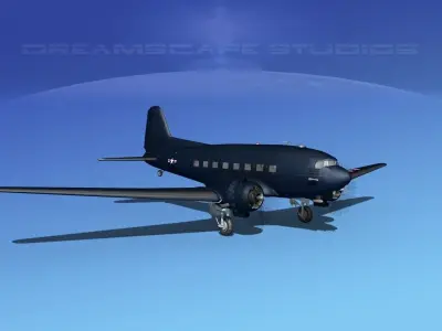 Douglas R-4D Dakota US Navy V4 3D model