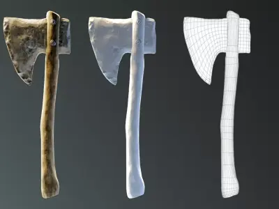 Bone Axe Low-poly 3D model purchase