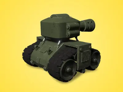 War Tank Cartoon  Low-poly 3D model