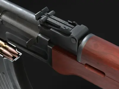 AK 47 Game Ready Low-poly 3D model
