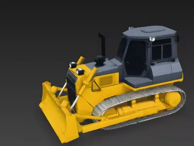 Heavy Industry Construction Bulldozer Vehicle 3d model Low-poly 3D model