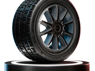High-Detail Realistic Wheel Concept Design - 4K Textures Low-poly 3D model V1