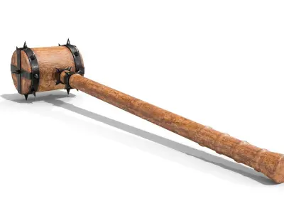 Medieval Thorn Hammer Low-poly 3D model