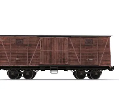 Old Railway carriage Low-poly 3D model