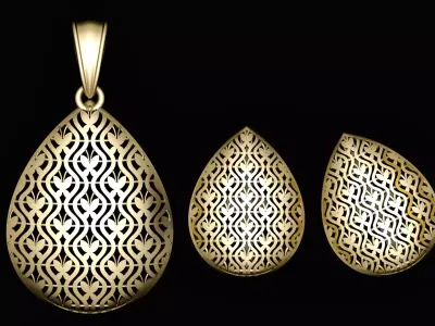 ANTIQUE INDIAN STYLE LOCKET SET 3D PRINTABLE MODEL 3D print model