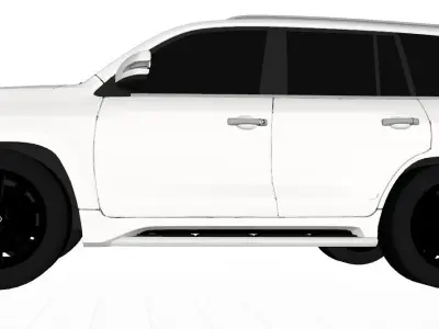 White SUV Free 3D model
