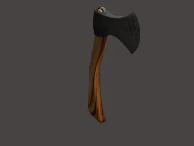 Old axe weapon low-poly game ready Low-poly 3D model