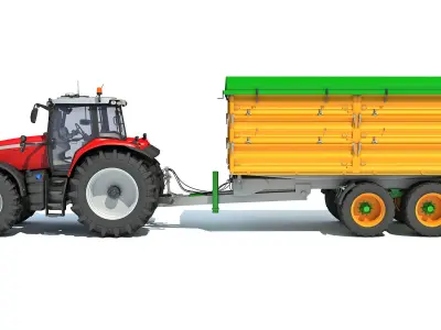 Tractor with Trailer 3D model