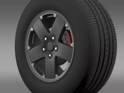Jeep Wrangler black wheel 3D model