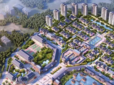 Contemporary Waterfront Masterplan 3D model