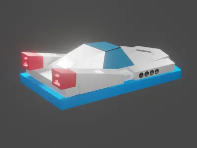 Spaceship 03F Low-poly 3D model