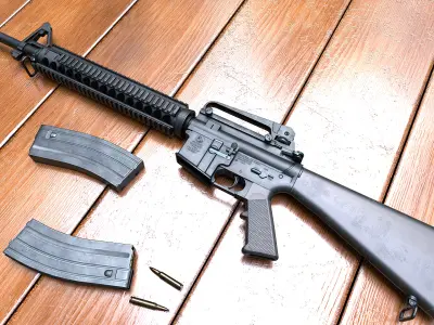 M16A3 rifle Low-poly 3D model