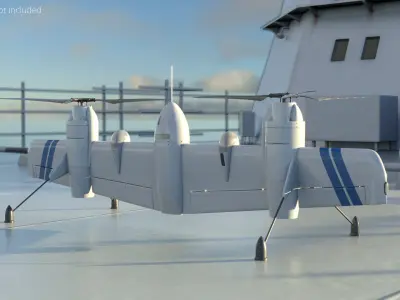  Sikorsky Experimental Tiltrotor Drone White Rigged for Maya 