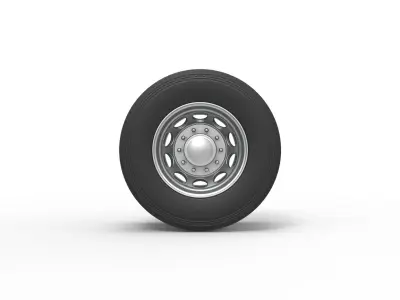 10 Hole rear double wheel of old school truck Scale 1 to 25 3D print model