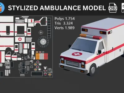 Stylized Ambulance 3D Model 3D model