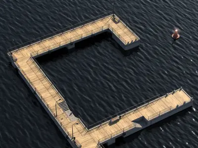 Modular pier 3D model