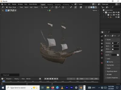  a ship Free 3D model