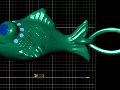 Fish Pendant 3D Printable Model 3D print model