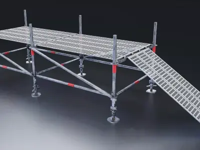 Metal Scaffolding Platform 3D Model Low-poly 3D model