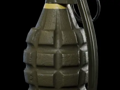 MK-2 hand grenade Low-poly 3D model