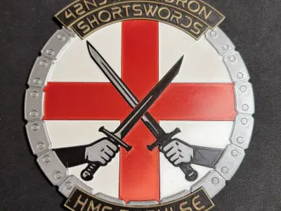 HMS Repulse 42nd Squadron Shortswords Squadron Plaque 3D print model
