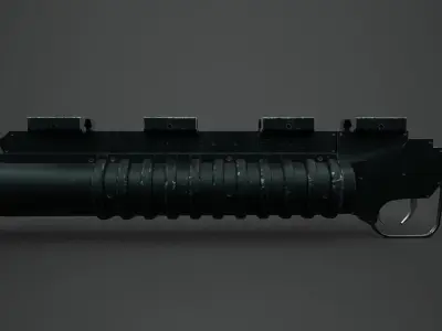 M203 Barrel Grenade Launcher Low-poly 3D model