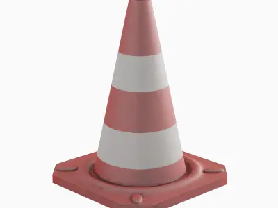 Traffic Cone A 01 Low-poly 3D model