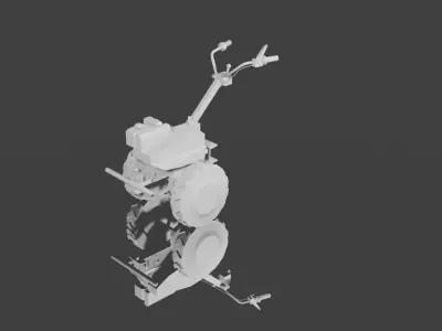 Cultivator  VARI system  small tractor Low-poly 3D model