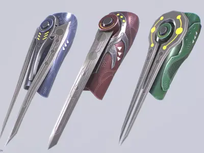 Scifi arm blade collection 3D Model Pack