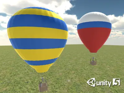 Hot Air Balloons  Low-poly 3D model