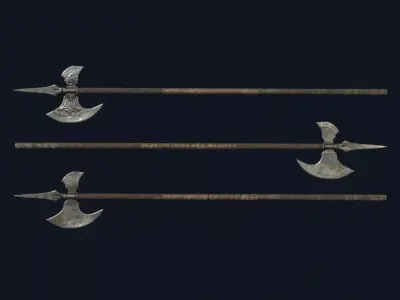 Guard Halberd Low-poly 3D model