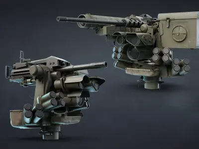M151 Protector and M153 CROWS RWS Low-poly 3D model