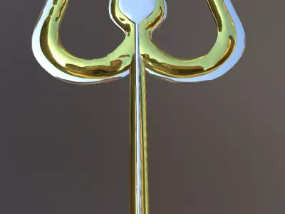 Holy Trident of Lord Shiva - Holy weapon trishool  - Trident 3D model