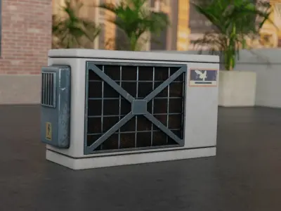 Air Conditioner Unit and Refrigeration Machine Game Ready Low-poly 3D model 6
