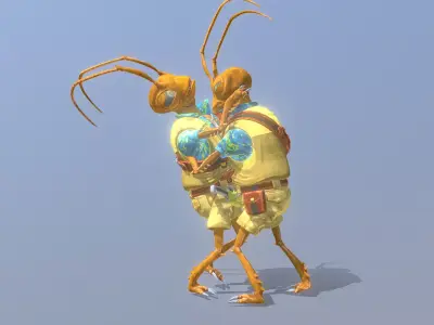 Brown Ants Lovers Kiss fbx png 3D model