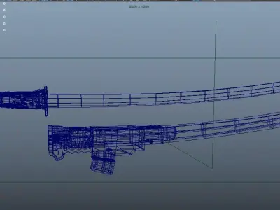 High Frequency Village Rain Blade Low-poly 3D model