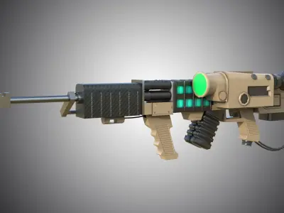 Laser rifle EM-1 Railgun Low-poly 3D model