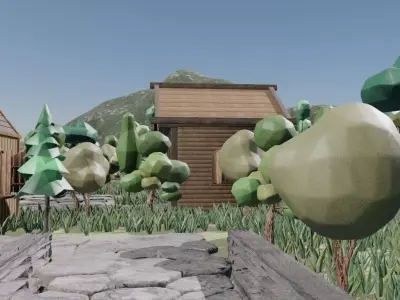 Small Woodland Village 3D model