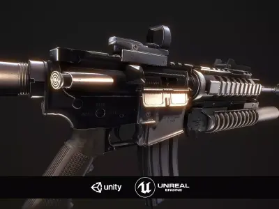 M4A1 Full Mod Low-poly 3D model