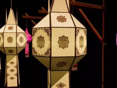 Yi Peng Lantern or Lanna Lantern Low-poly 3D model