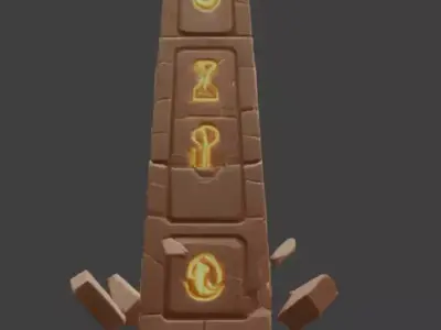 Floating Stone Obelisk 3D Model V02 Low-poly 3D model