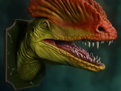 Dilophosaur Head 3D print model