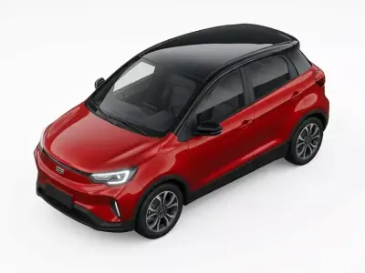 Two Tone Red Compact Hatchback Low-poly 3D model