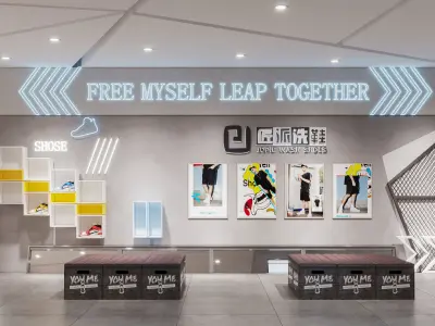 Shoe store interior 3D model order