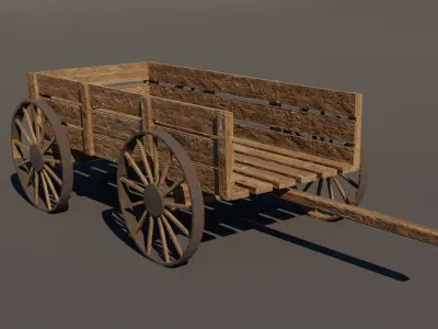 Medeival Wagons Low-poly 3D model