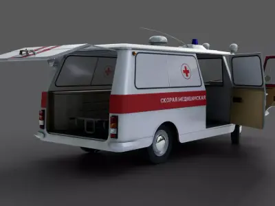 RAF-2203 ambulance Low-poly 3D model
