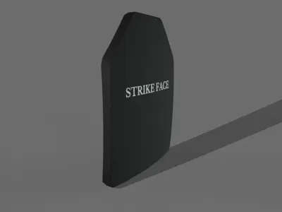 Hard bulletproof body armor plate Low-poly 3D model