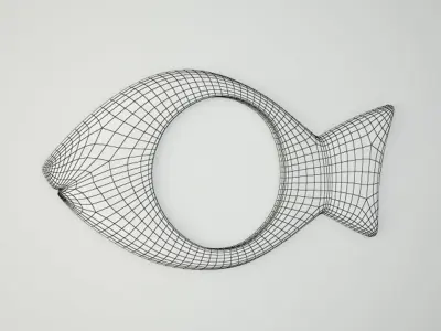Mango Wood Fish Mirror 3D model