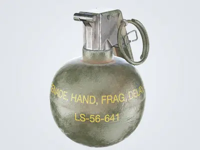 M67 Grenade Low-poly 3D model 5